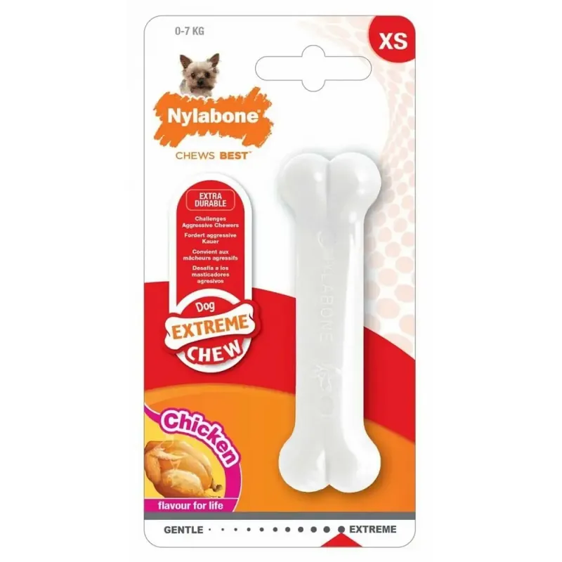Kun kort tid | Nylabone Hundelegetøj Extreme Chew - Chicken XS