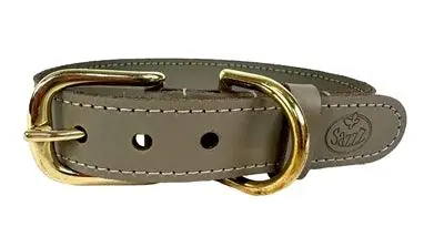 Meget populær | Sazzz Hundehalsbånd Braveheart Classic Læder Taupe - moderne look