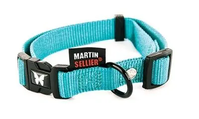 Justerbar Martin Halsbånd Nylon Turkis - Komfortabel og stærk - XS til L (20-65 cm) | Dagens tilbud